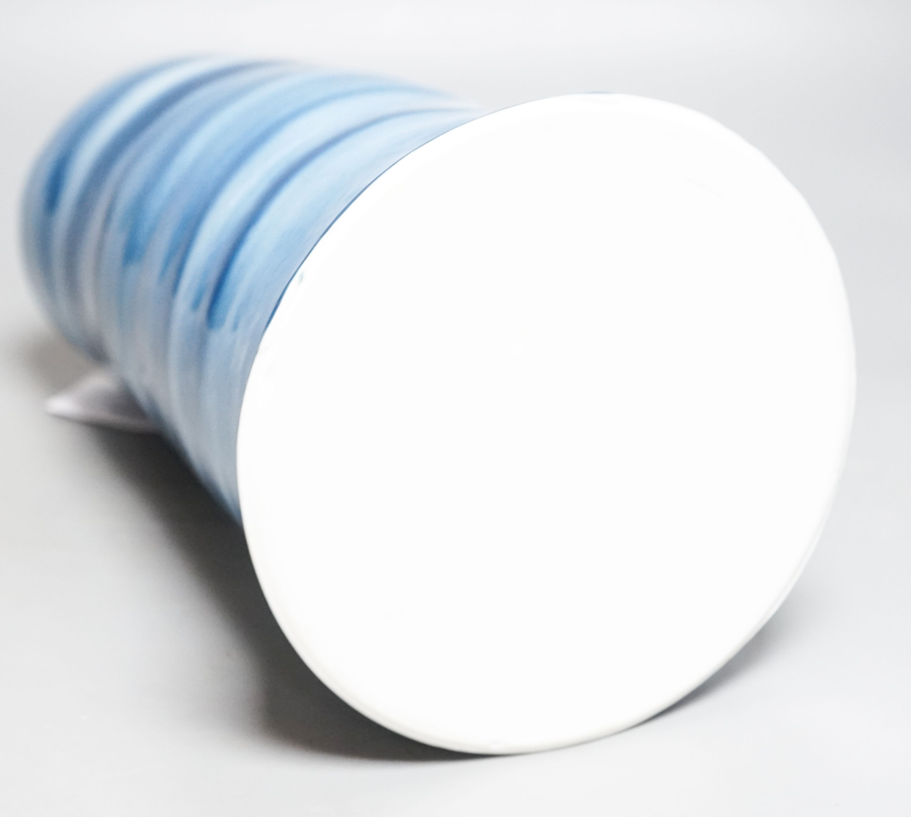 Tanya Gomez (b.1974), a blue glazed thrown cylindrical vase 30cm
